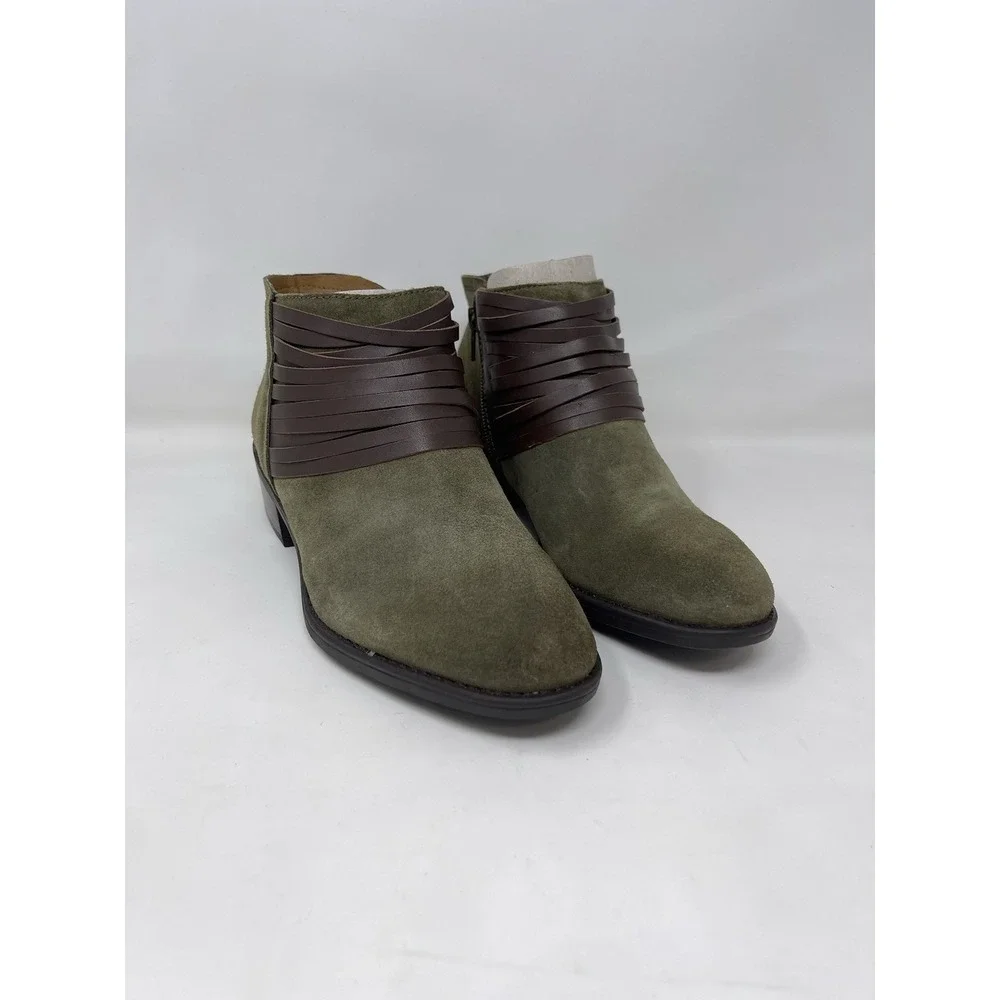Comfortiva 8W Corliss Green Suede Boho Cottagecore Fairycore NWB *See Photos